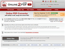 Tablet Screenshot of online2pdf.com